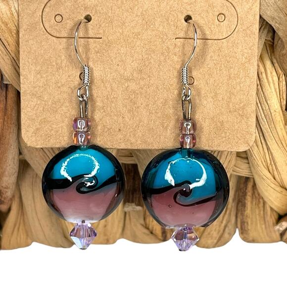 Swirl Wave Beaded Jewelry 3 Piece Set Bracelet Earrings Pendant / Charm - Picture 4 of 8